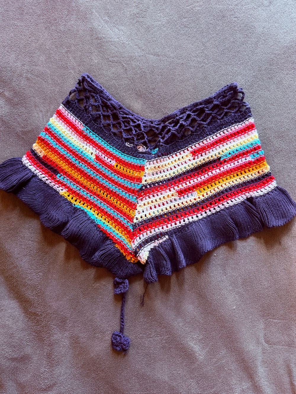 Crochet Striped Beach Skort in Multicolor - Picture 7 of 8